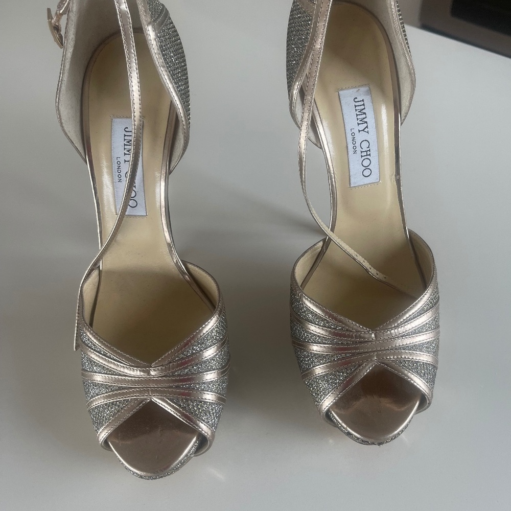 Jimmy choo gold high heel